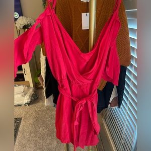 100% cotton red romper